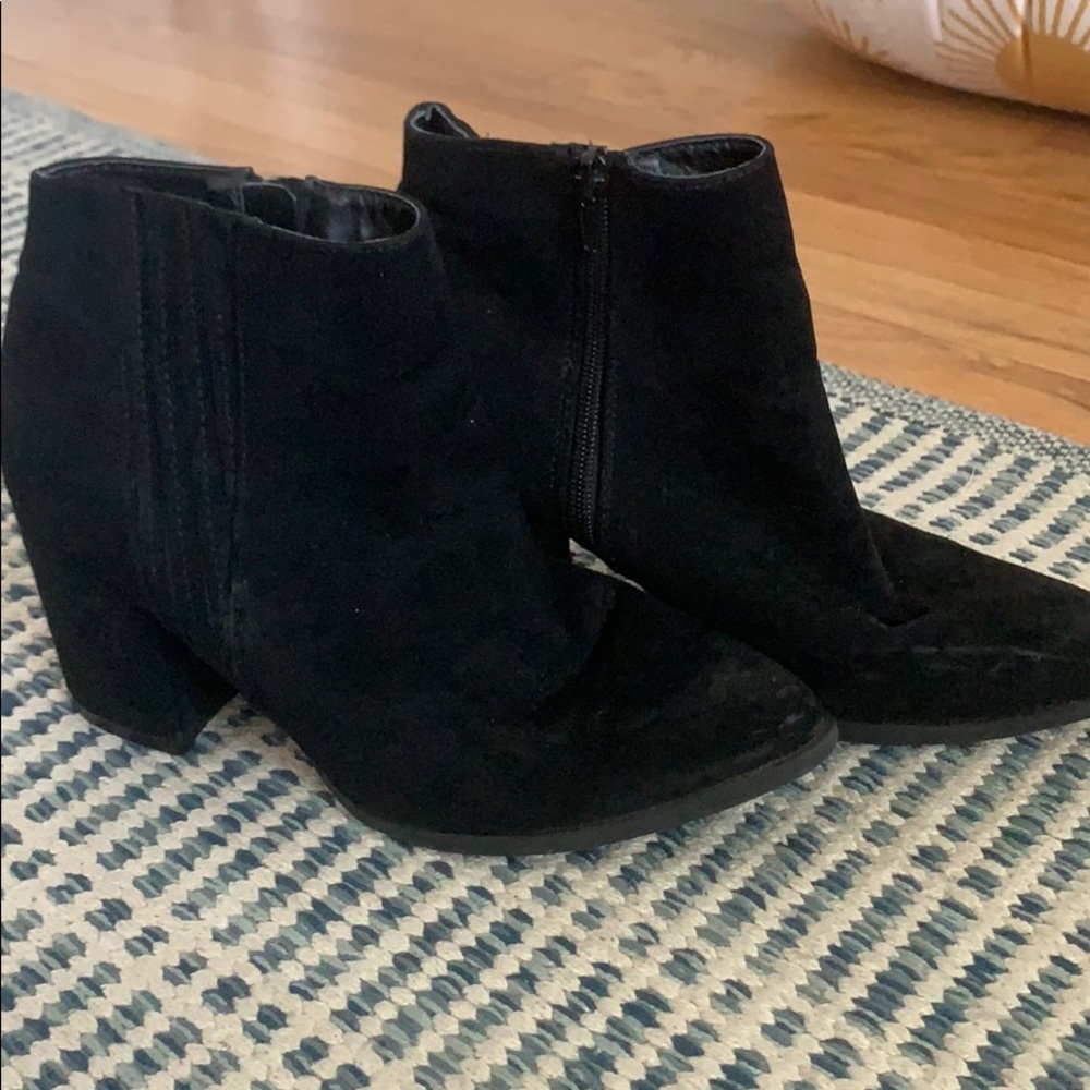Black Justfab suede booties size 7.5
